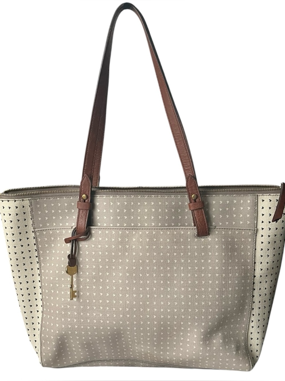 Fossil Rachel Tote Purse Women’s Faux Leather Handbag Large Shoulder Bag - Picture 3 of 11